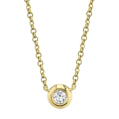 Bezel Set Diamond Drop Necklace, .10 CTTW - Carter's Collective Fine Jewelry