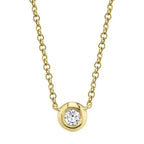Bezel Set Diamond Drop Necklace, .10 CTTW - Carter's Collective Fine Jewelry