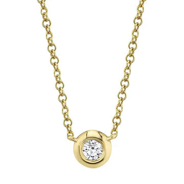 Bezel Set Diamond Drop Necklace, .10 CTTW - Carter's Collective Fine Jewelry