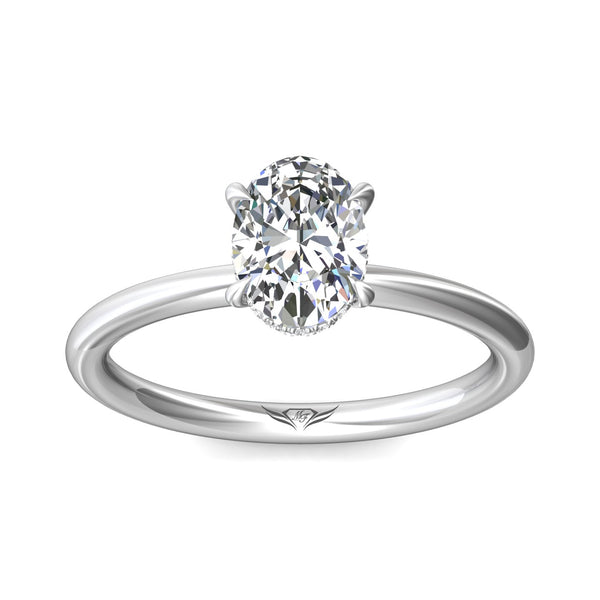 Azalea Oval Diamond Hidden Halo Semi Mounted Engagement Ring (DOES NOT INCLUDE CENTER STONE)