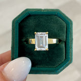 3.5mm Flat Band Solitaire Radiant/Emerald Engagement Ring Setting (Does Not Include Center Stone)