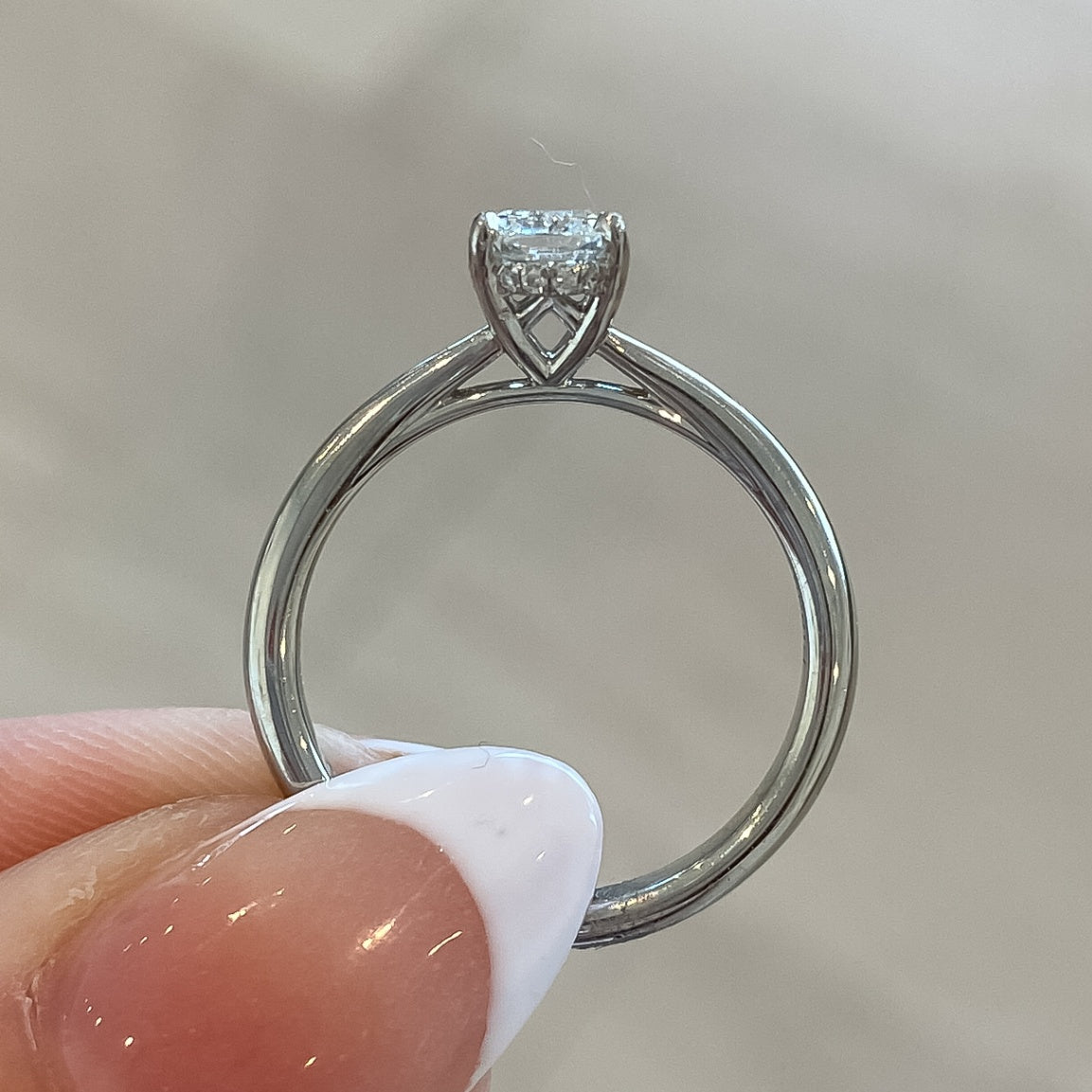 Platinum Radiant Cut Lab Grown Diamond Engagement Ring