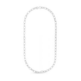 Sterling Silver Paper Clip Chain Necklace, 18 Inches