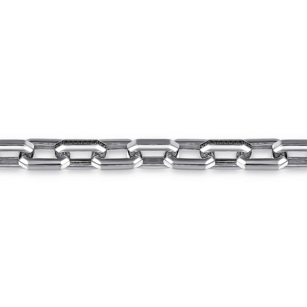 
                  
                    Sterling Silver and Black Spinel Men's Bracelet, 8.5 Inches
                  
                