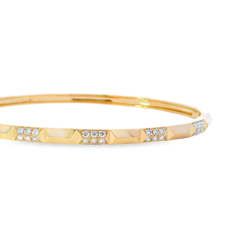 Pyramid Diamond Station Bangle Bracelet