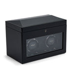 British Racing Black Double Watch Winder with Storage - Carter's Collective Fine Jewelry