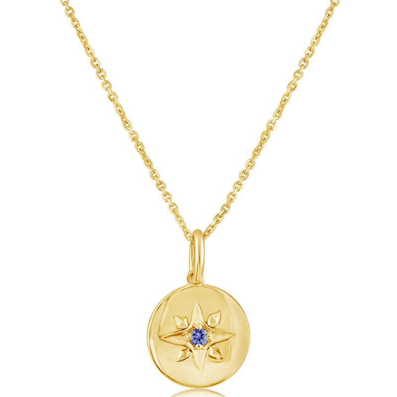 Montana Yogo Sapphire Starburst Medallion Charm