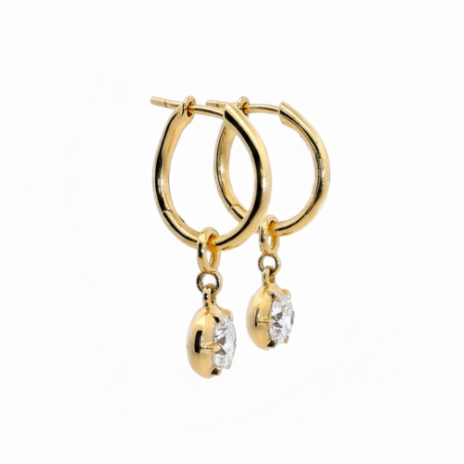 Lab Grown Diamond Faux Bezel Earring Charms, 1.54 CTTW - Carter's Collective Fine Jewelry