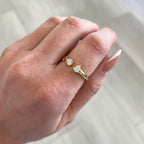 Pear and Round Cut Natural Diamond Toi Et Moi Open Design Ring - Carter's Collective Fine Jewelry