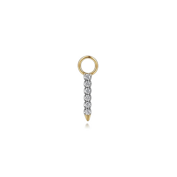 Diamond Bar Earring Charm (Single Charm), 0.10 CTTW - Carter's Collective Fine Jewelry