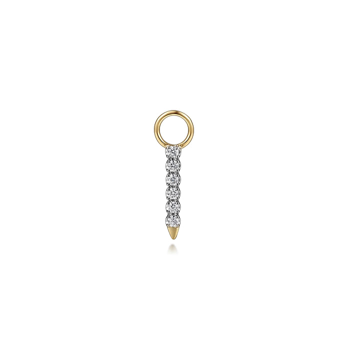Diamond Bar Earring Charm (Single Charm), 0.10 CTTW - Carter's Collective Fine Jewelry