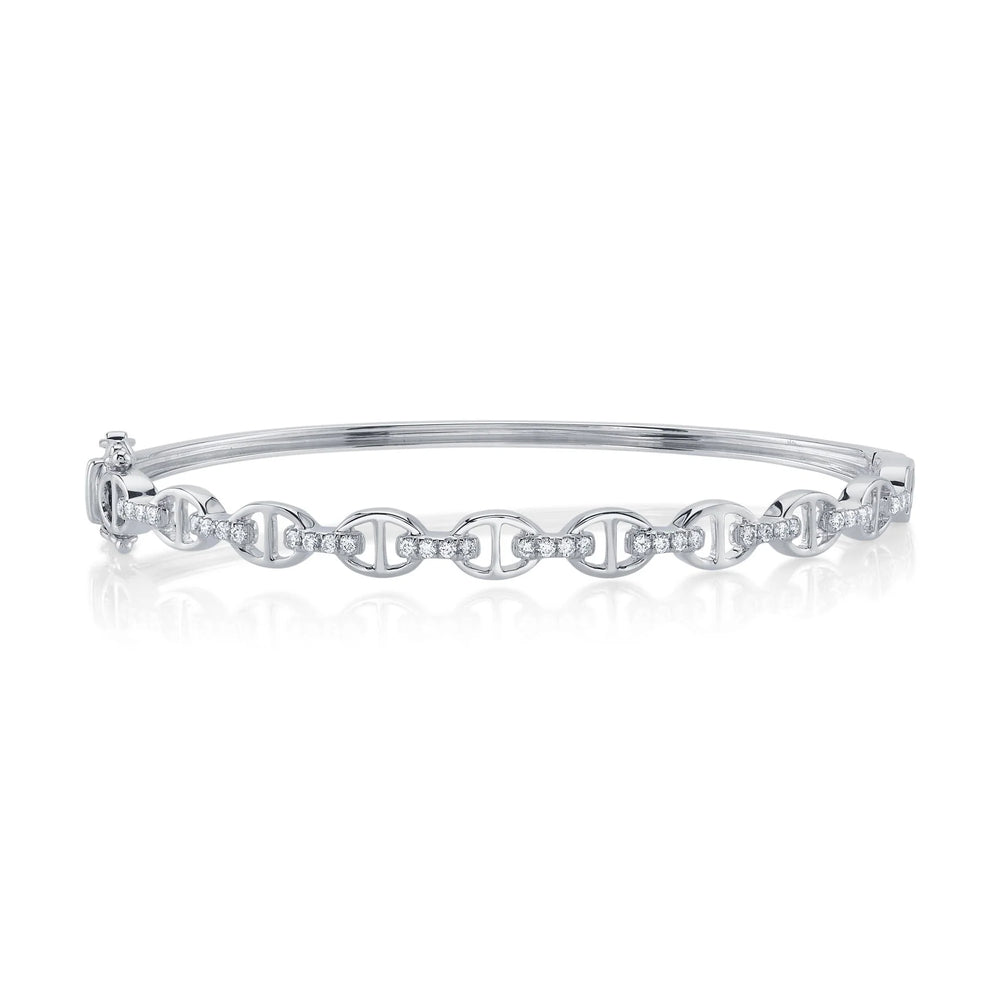 Diamond Pave Mariner Link Bangle - Carter's Collective Fine Jewelry