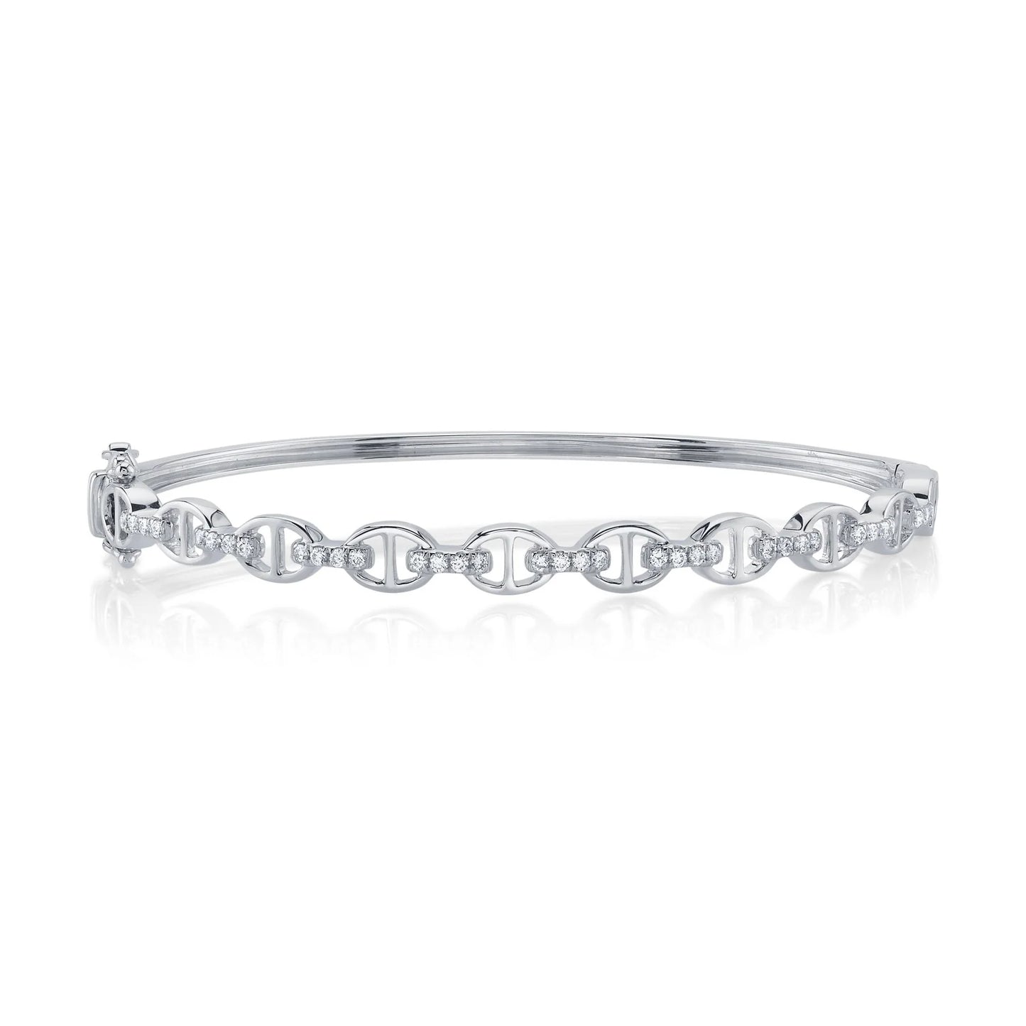 Diamond Pave Mariner Link Bangle - Carter's Collective Fine Jewelry