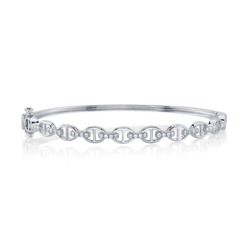 Diamond Pave Mariner Link Bangle - Carter's Collective Fine Jewelry