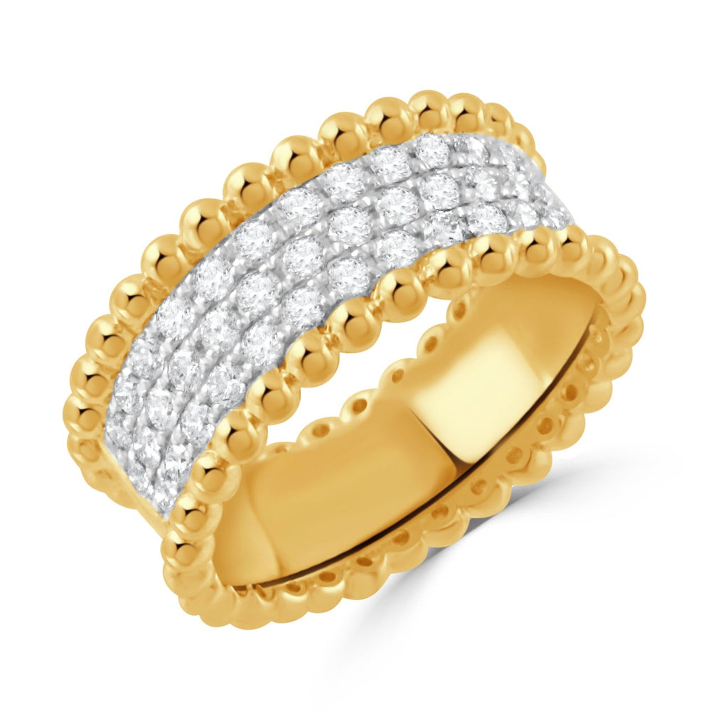 Pavé Diamond Band with Beaded Border, 0.90 CTTW - Carter's Collective Fine Jewelry