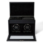 British Racing Black Double Watch Winder with Storage - Carter's Collective Fine Jewelry