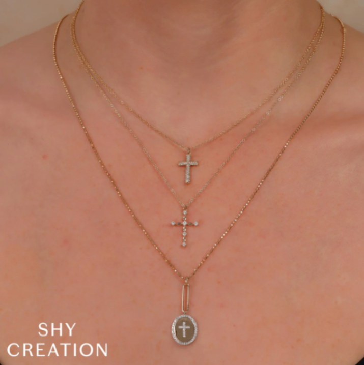 Pave Diamond Cross Necklace