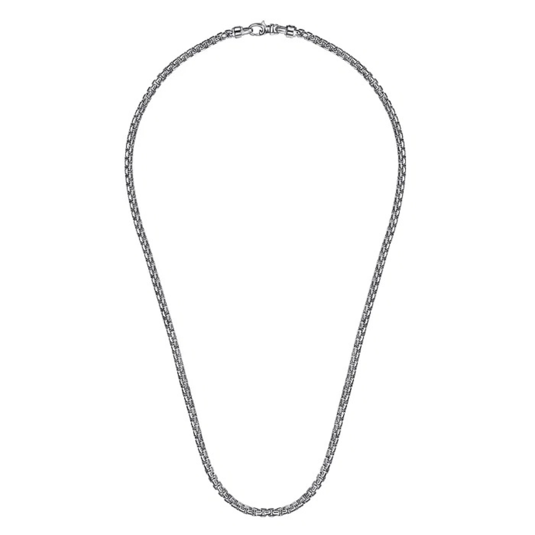 Sterling Silver Solid Box Chain Necklace, 22 Inches