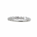 Alternating Emerald and Round Diamond Shared Prong Wedding Band, 1.01 CTTW - Carter's Collective Fine Jewelry