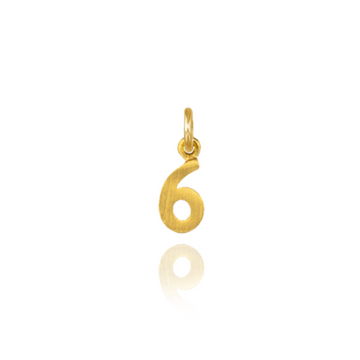 Petite Number 6 Charm - Carter's Collective Fine Jewelry