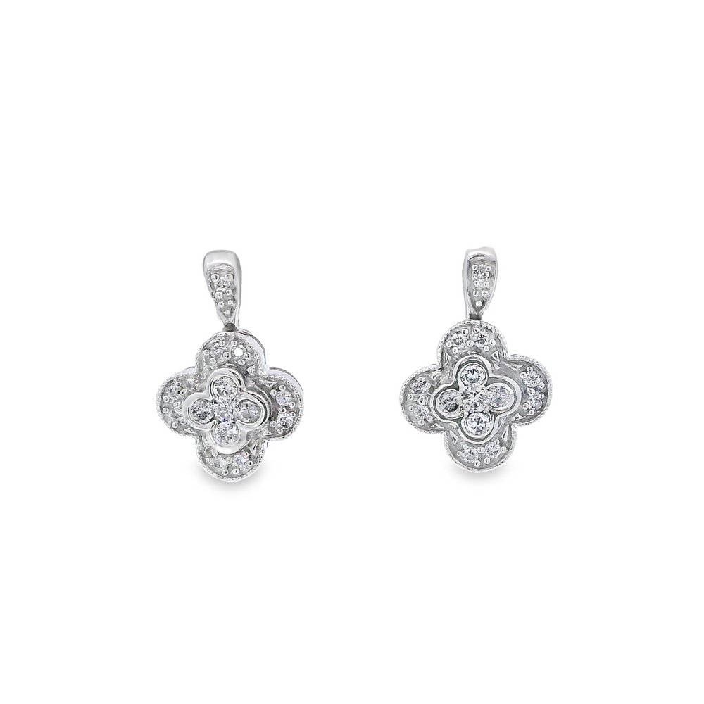 Previously Loved Clover Diamond Dangle Earrings