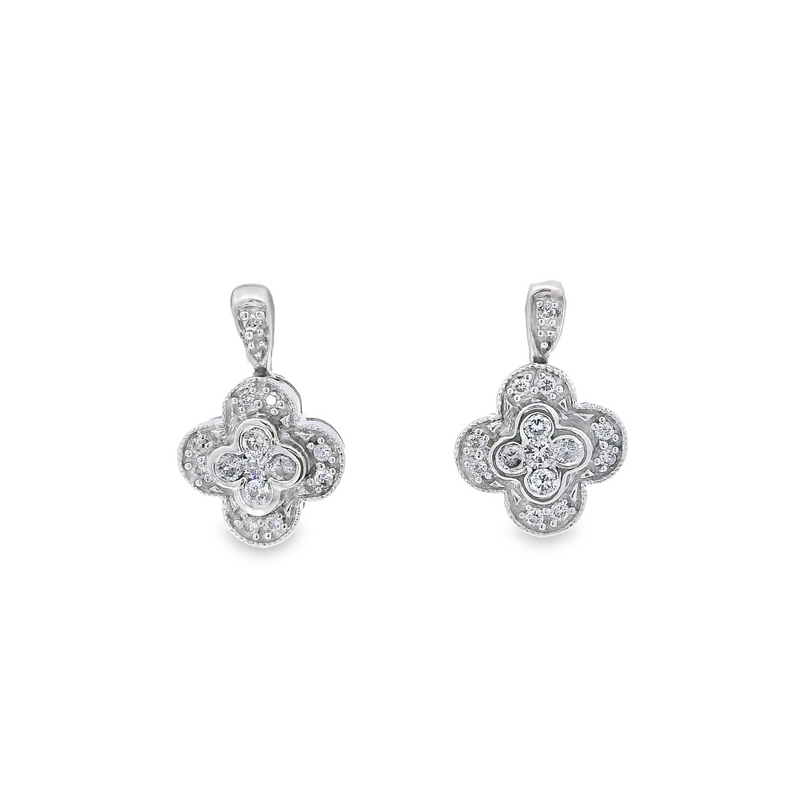 Previously Loved Clover Diamond Dangle Earrings