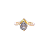 Indigo Pear Salt and Pepper Diamond Engagement Ring
