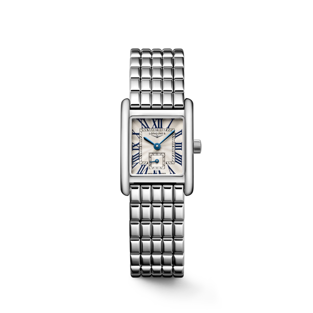 Longines "Mini Dolcevita" Watch with Silver "Flinqué" Dial, 29mm - Carter's Collective Fine Jewelry