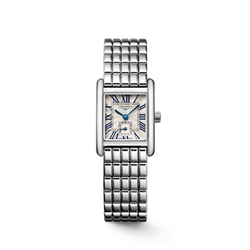 Longines "Mini Dolcevita" Watch with Silver "Flinqué" Dial, 29mm - Carter's Collective Fine Jewelry