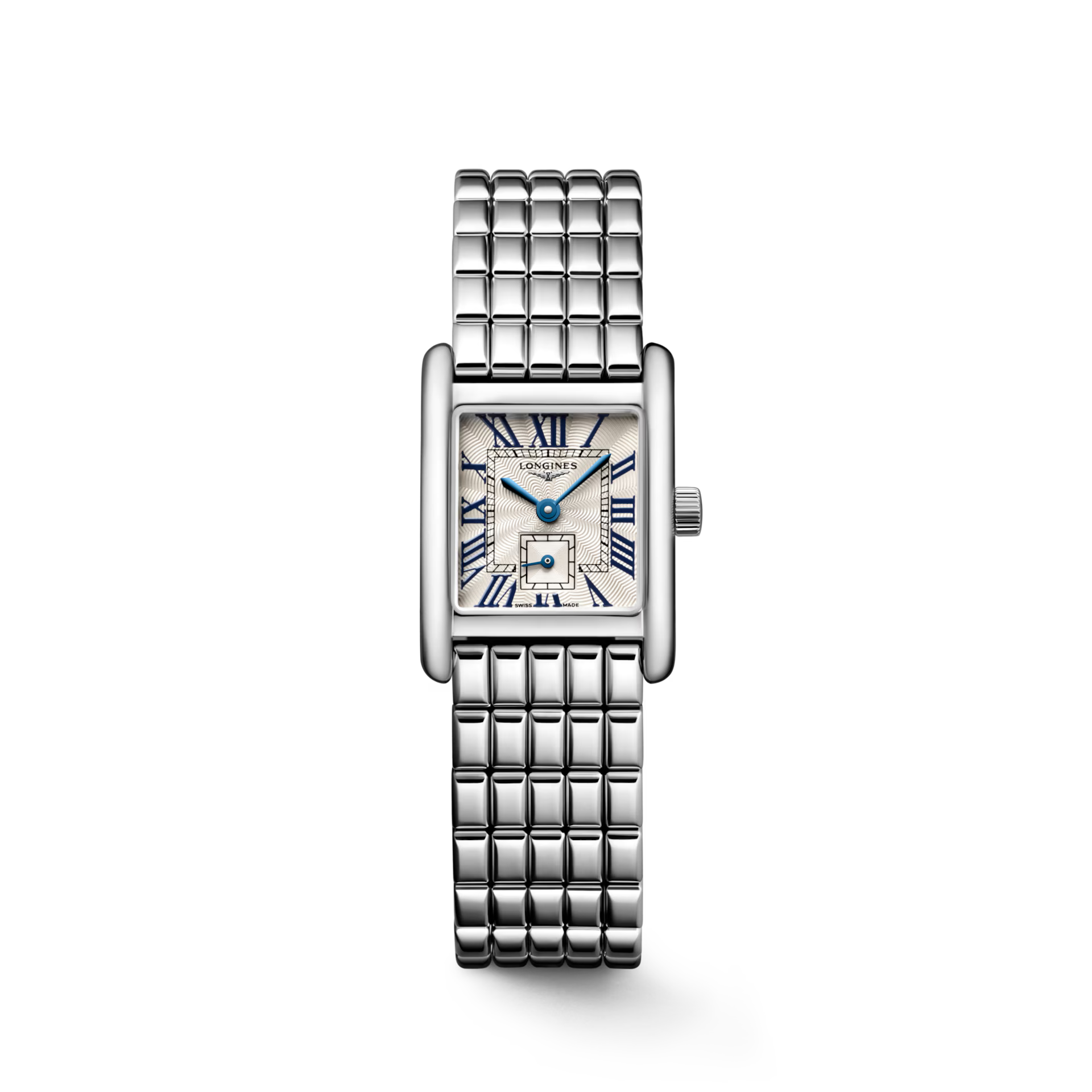 Longines "Mini Dolcevita" Watch with Silver "Flinqué" Dial, 29mm - Carter's Collective Fine Jewelry