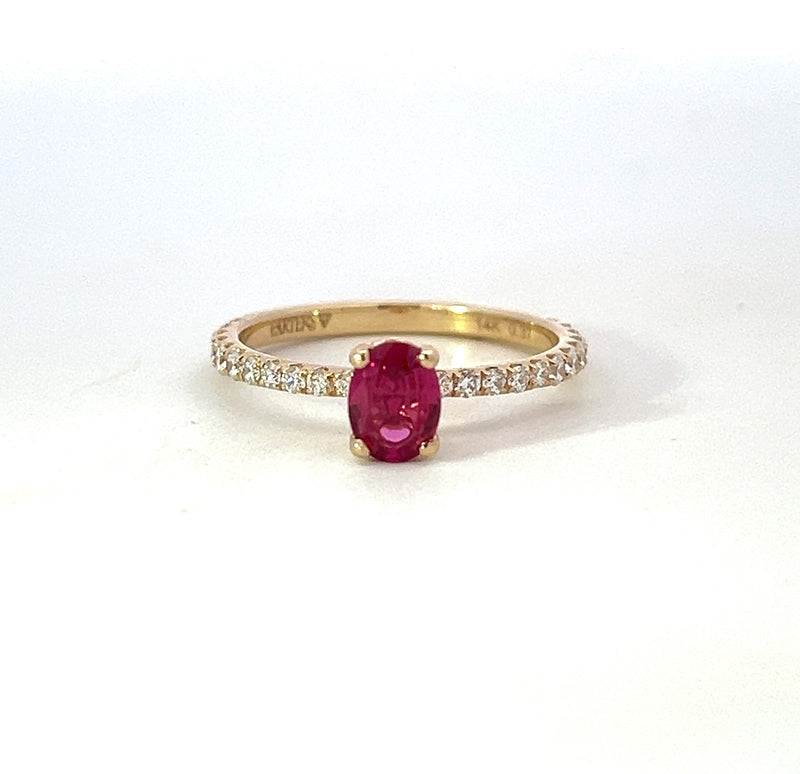 "Paisley" Oval Shape Ruby Ring
