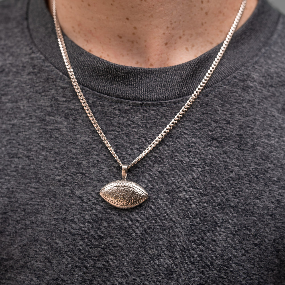 Sterling Silver Football Pendant