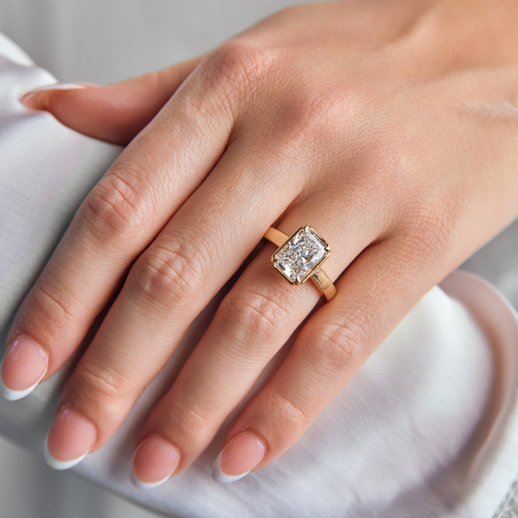 Sage Faux Bezel Customizable Lab Grown Diamond Engagement Ring - Carter's Collective Fine Jewelry