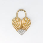 Fluted Heart Charm with Diamond Accent - Carter's Collective Fine Jewelry
