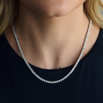 Classic Natural Diamond Tennis Necklace, 14.35 CTTW - Carter's Collective Fine Jewelry