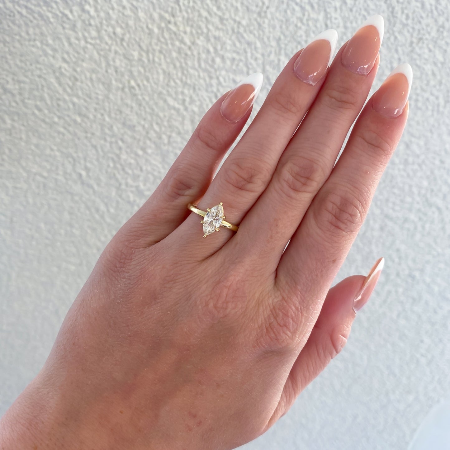 Azalea Marquise Cut Natural Diamond Solitaire Engagement Ring, 0.91 CTTW