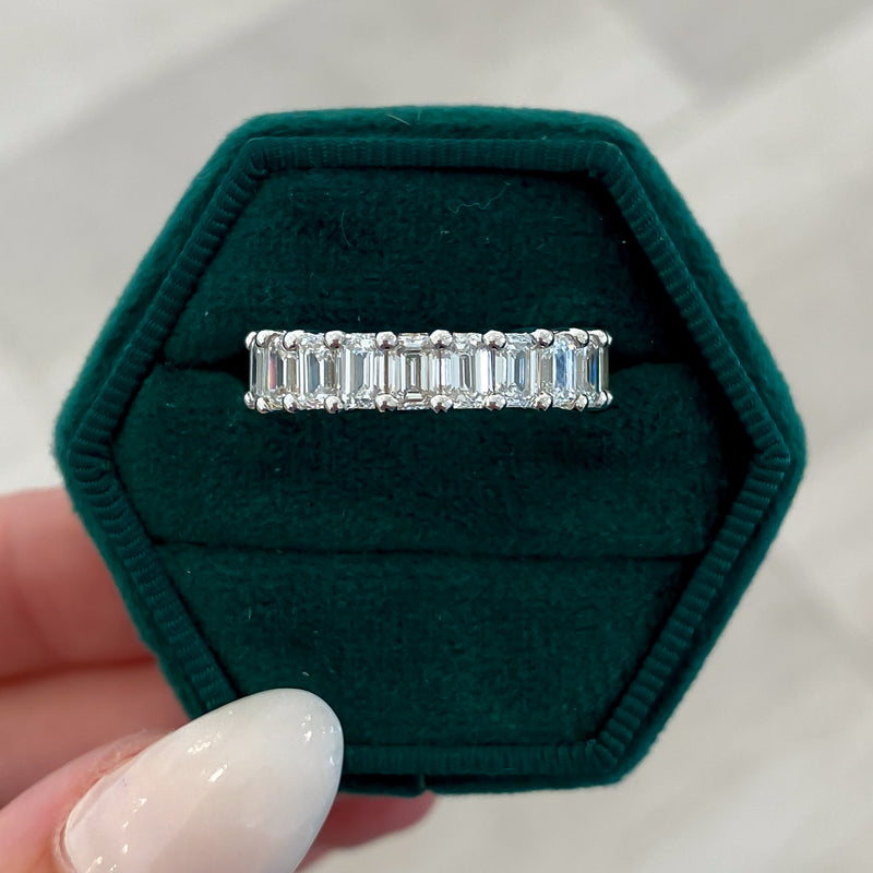 Lab Grown Emerald Cut Diamond Eternity Band, 5.64 CTTW