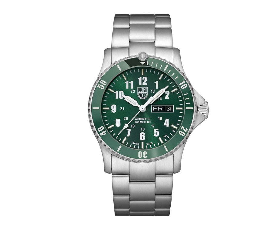 Luminox Automatic Sport Timer Dive Watch Green Dial with Stainless Band, 42mm - Carter's Collective Fine Jewelry