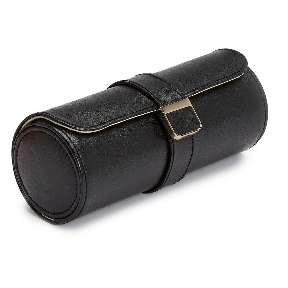 Palermo Double Watch Roll with Jewelry Pouch - Black - Carter's Collective Fine Jewelry