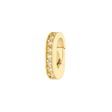 Mini Diamond Oval Push Lock - Carter's Collective Fine Jewelry