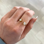 Princess Cut & Heart Cut Natural Diamond Open Toi Et Moi Ring - Carter's Collective Fine Jewelry
