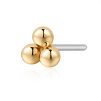Aria Triple Dots Piercing Stud Earring (Single) - Carter's Collective Fine Jewelry