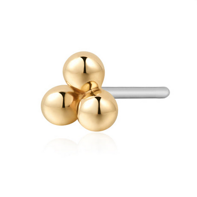 Aria Triple Dots Piercing Stud Earring (Single) - Carter's Collective Fine Jewelry