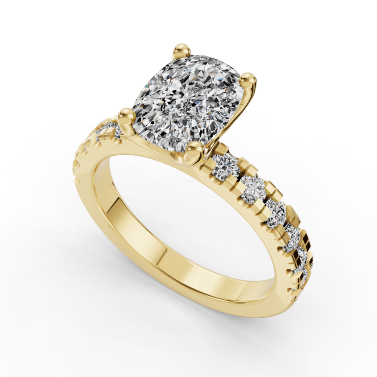 Hydrangea Lab Grown Cushion Cut Diamond Engagement Ring, 3.70 CTTW - Carter's Collective Fine Jewelry