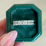 Natural Emerald Cut Diamond Half Eternity Band, 2.80 CTTW