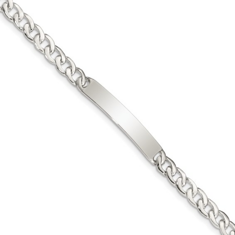 Children's Sterling Silver Engravable Curb Link Bracelet