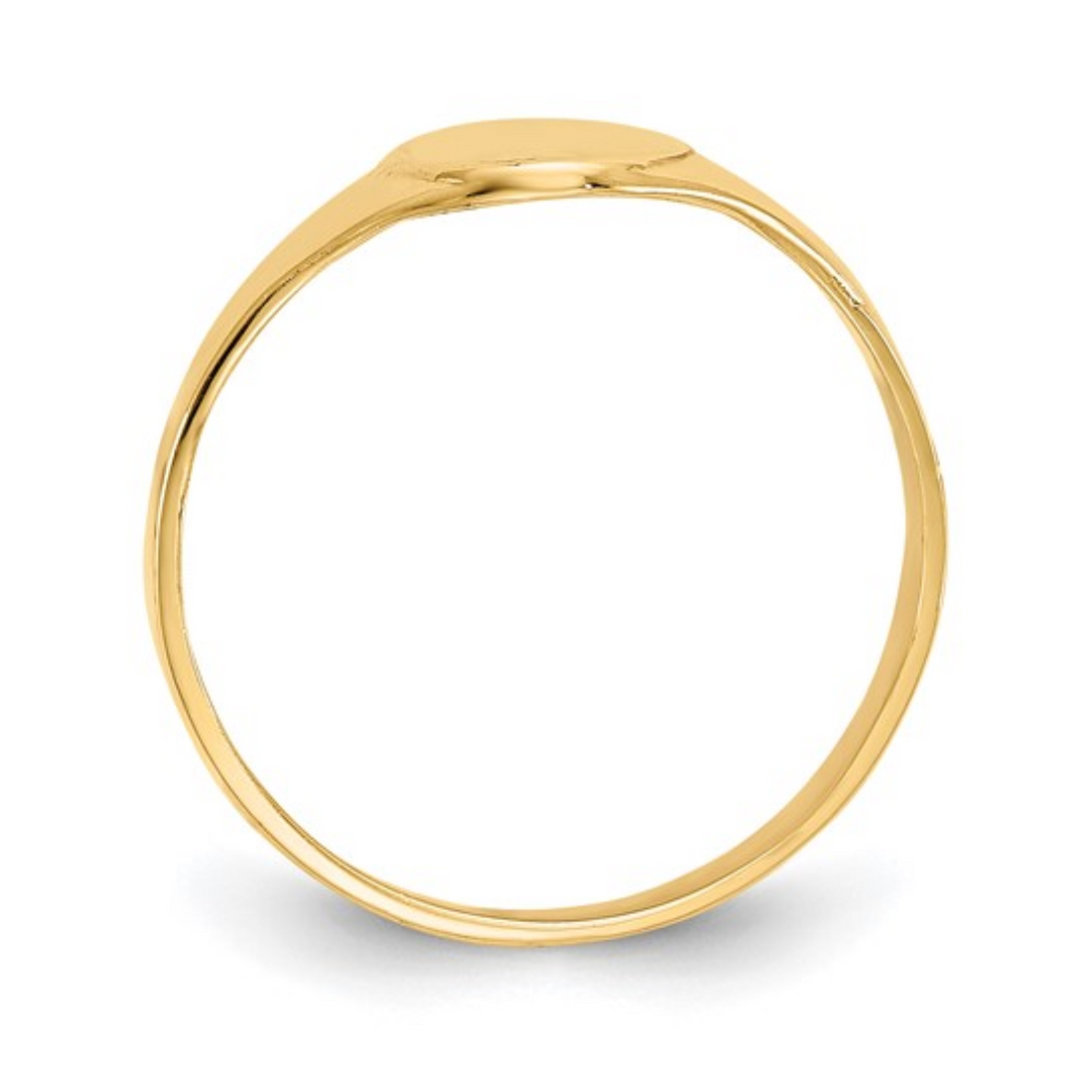 
                  
                    14K Yellow Gold Engravable Oval Signet Baby Ring (Engraving Included)
                  
                