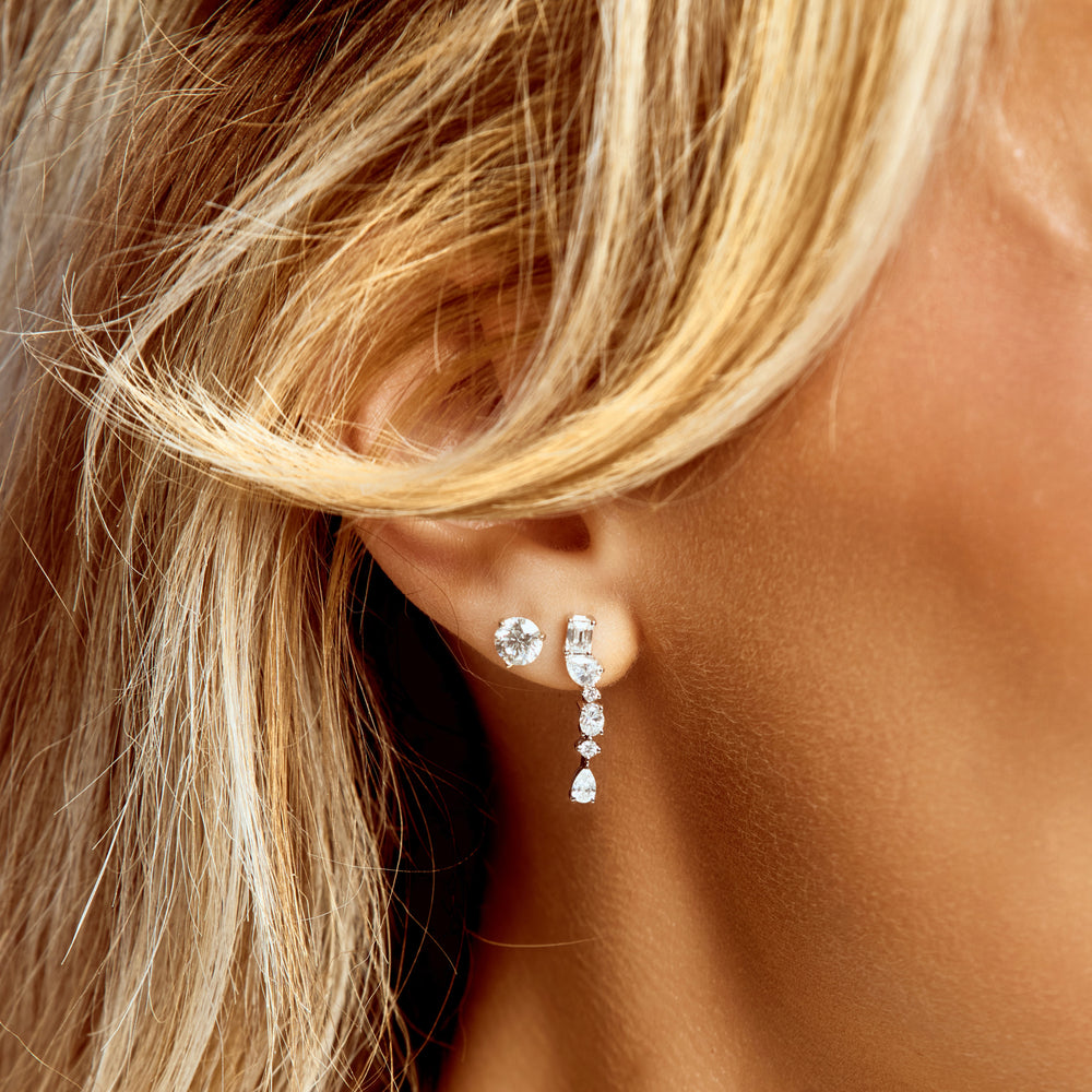 Multi Shape Diamond Dangle Earrings