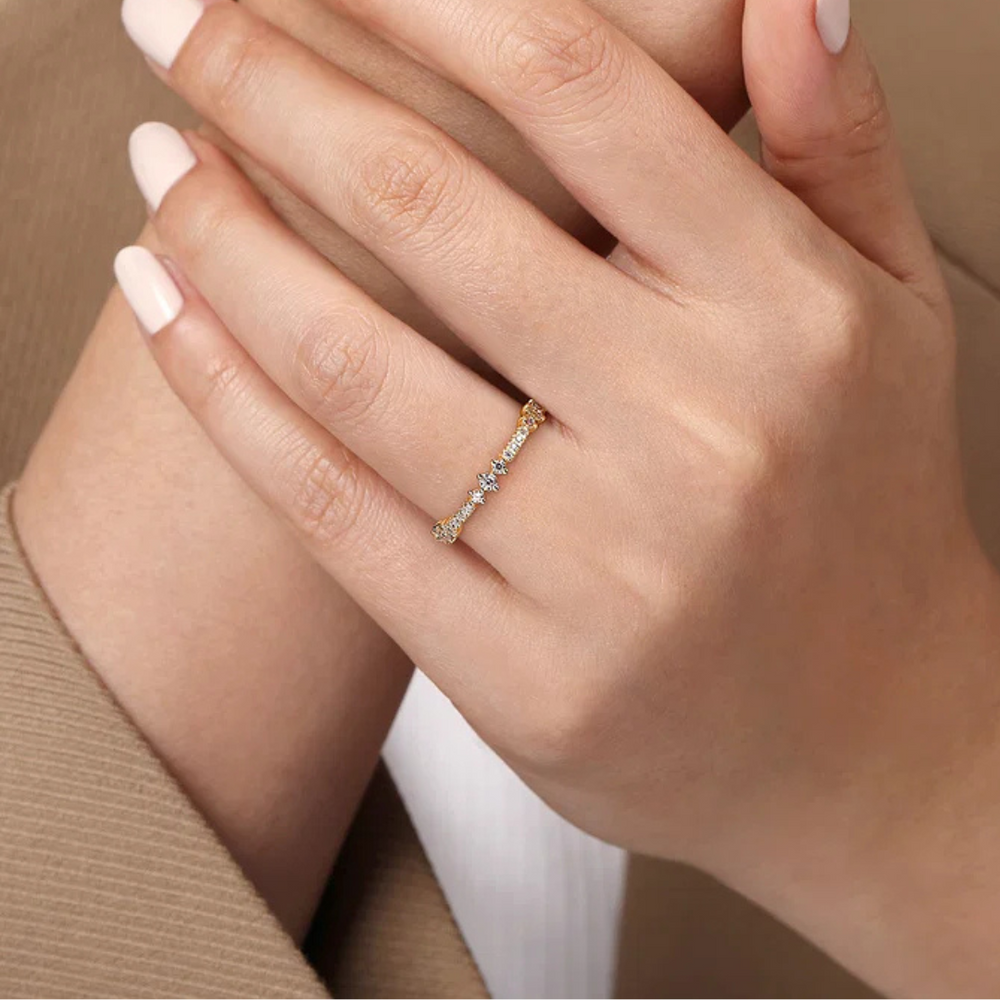 
                  
                    Triplet Diamond Stackable Ring Wedding Band
                  
                