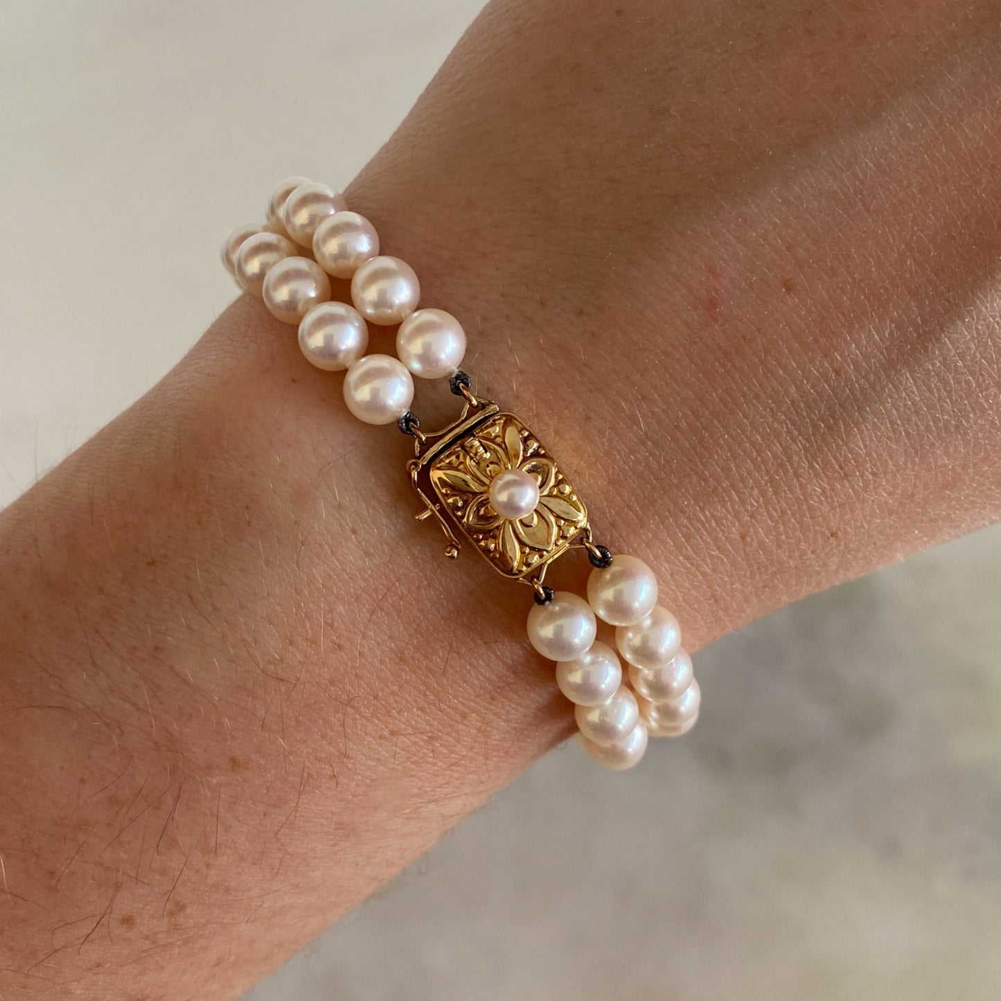 Previously Loved Mikimoto Double Row Pearl Bracelet